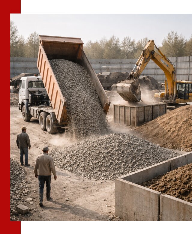 Доставка нерудных материалов с погрузкой и разгрузкой в Вольске