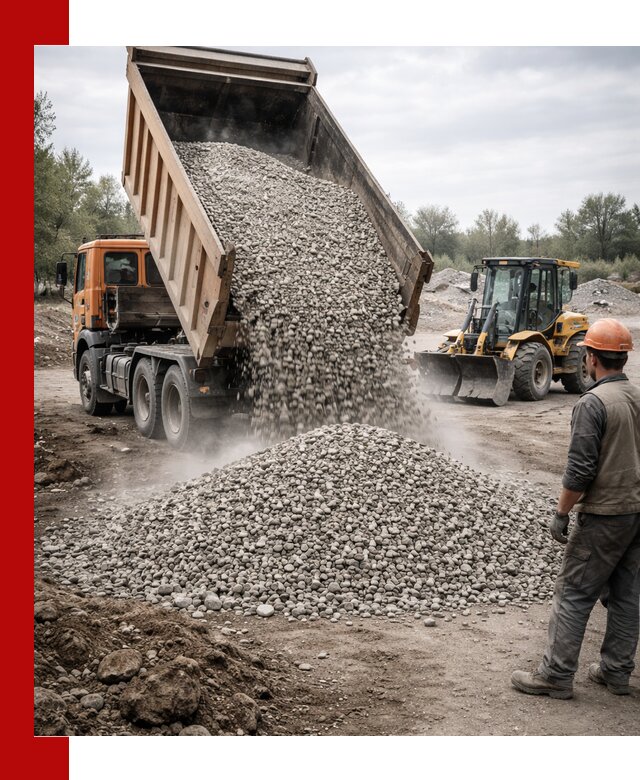 Доставка щебня в Вольске крупными и мелкими фракциями