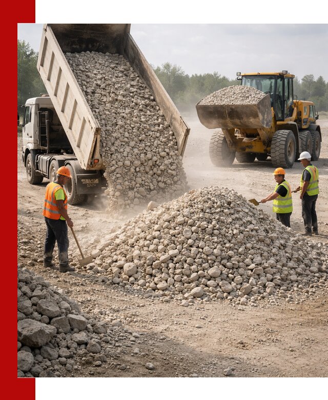 Доставка известнякового щебня фр. 40-70 в Вольске
