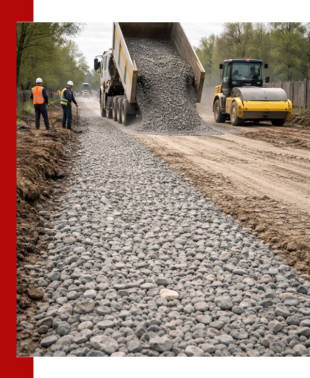 Доставка щебня для отсыпки дорог в Вольске высокого качества
