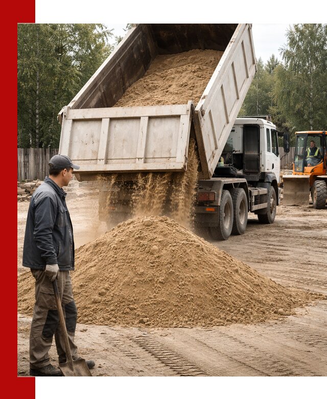 Доставка и продажа песка с разгрузкой в Вольске