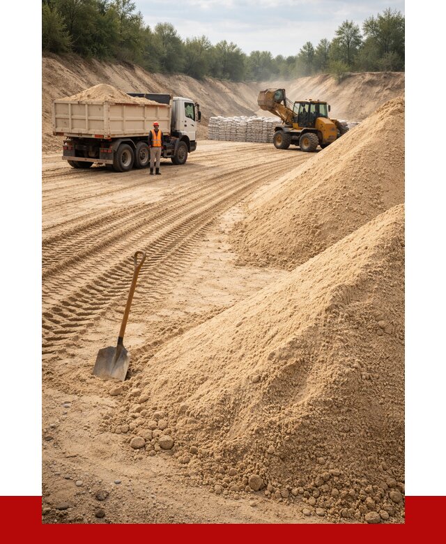 Карьерный песок мелкозернистый в Вольске от 9114 р. | ПРОНЕРУДВль