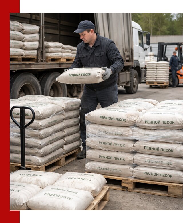 Речной песок в мешках с доставкой в Вольске
