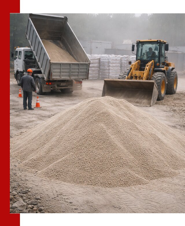 Кварцевый песок фракция 0–8 для стройработ в Вольске
