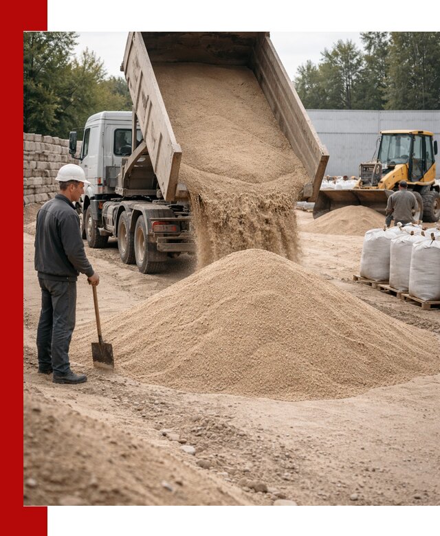 Кварцевый песок фракция 0–3 мм с доставкой в Вольске