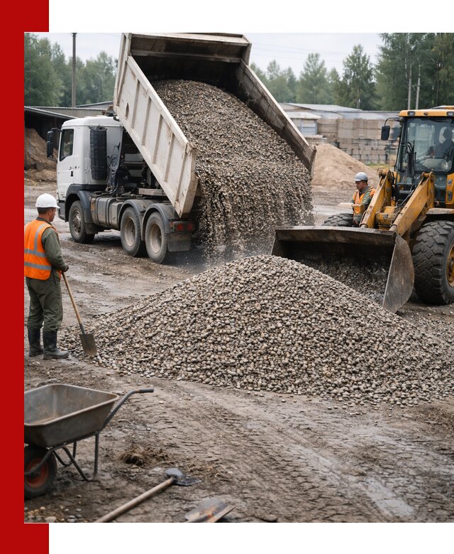 Мытый гравий с доставкой в Вольске от карьера до участка