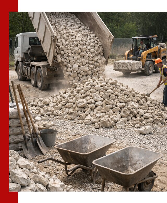 Доставка и продажа бутового известнякового камня в Вольске