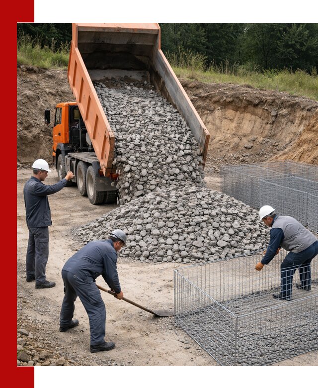Камень для габионов с доставкой в Вольске быстро и надёжно