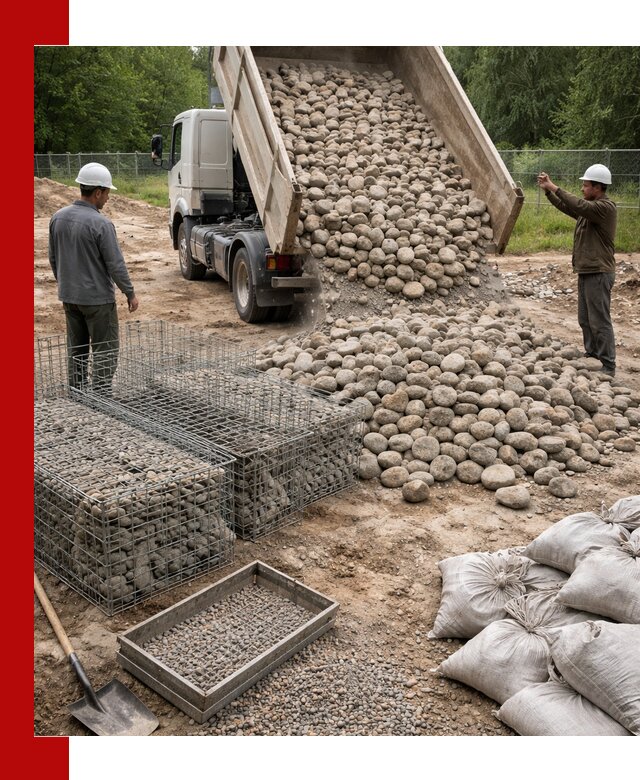 Камень для габионов фракция 70–151 в Вольске