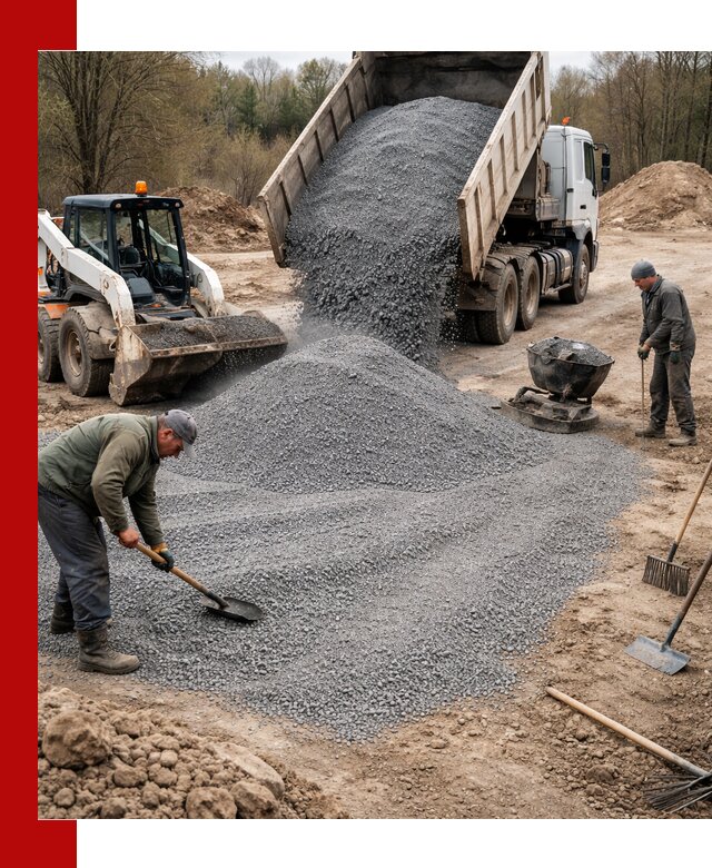 Отсев для подсыпки в Вольске — доставка и подсыпка на участок