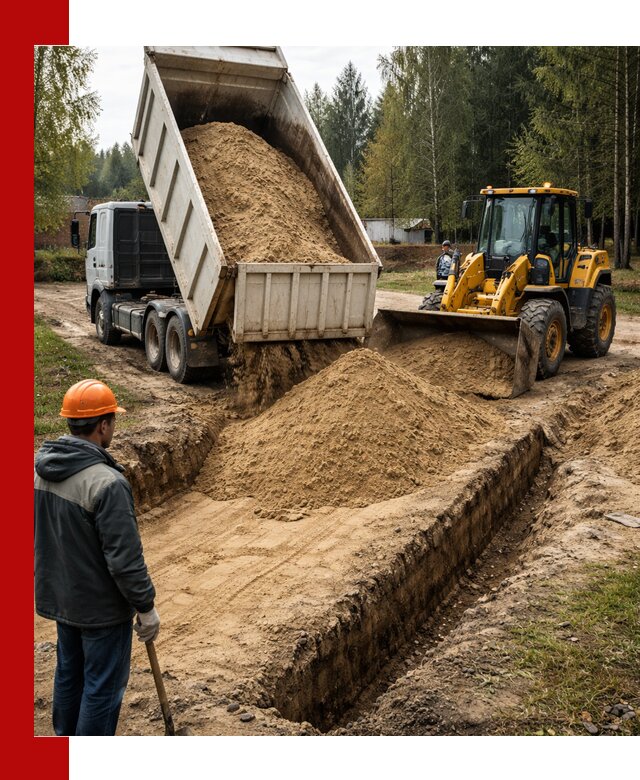 Доставка песчаного грунта в Вольске для строительных работ