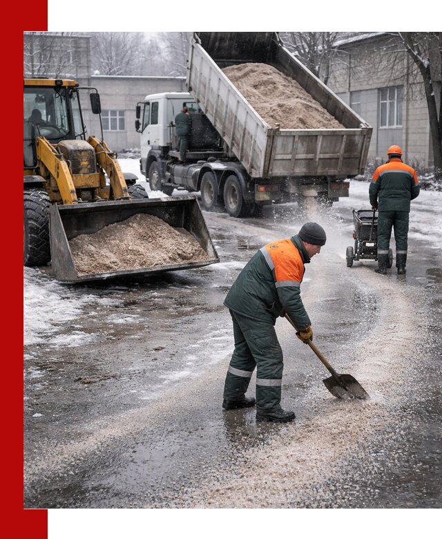 Реагент против гололеда с доставкой и нанесением в Вольске