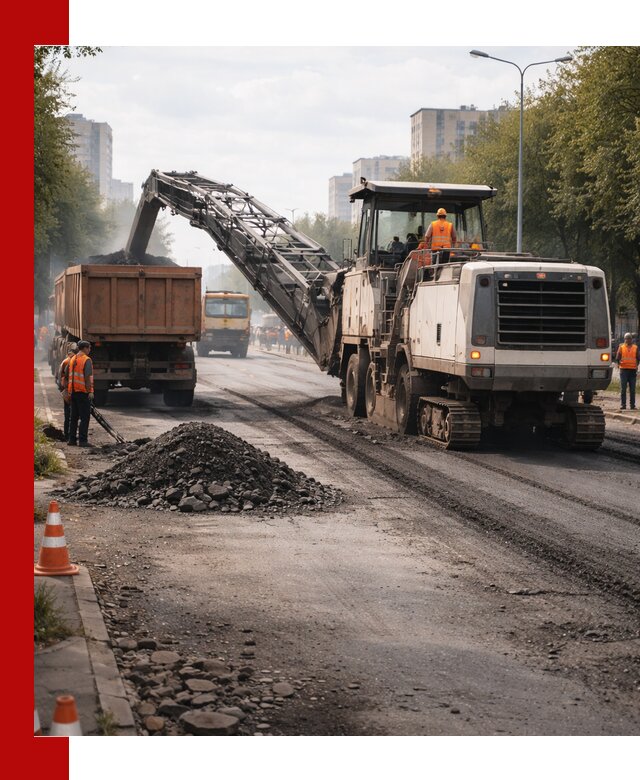 Фрезерованный асфальт в Вольске — удаление и вывоз старого покрытия