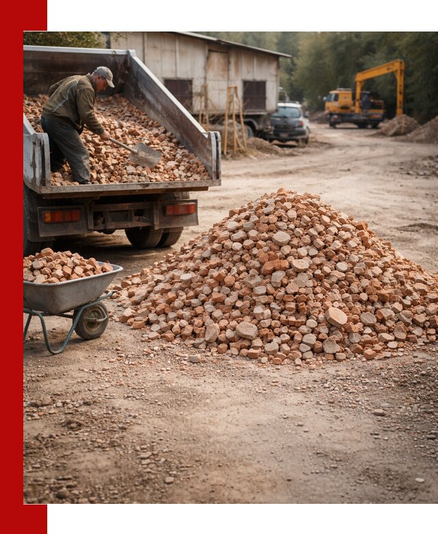 Доставка и подушка из боя кирпича с разгрузкой в Вольске