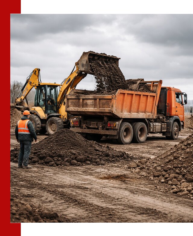 Вывоз грунта и строительного мусора в Вольске грузовыми самосвалами