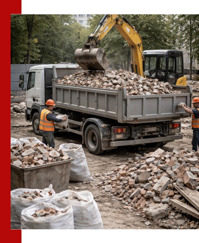 Вывоз строительного мусора в Вольске с самосвалами и контейнерами