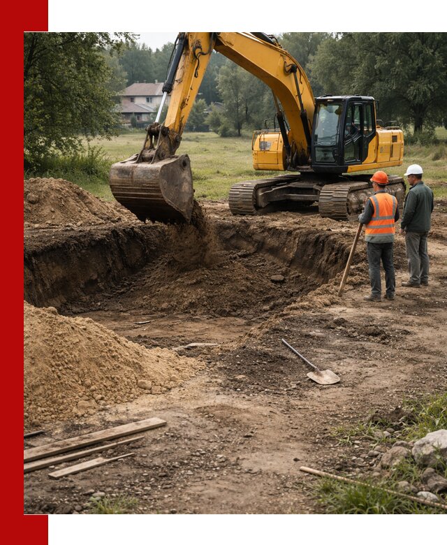 Рытье котлована под фундамент в Вольске (быстро и недорого)