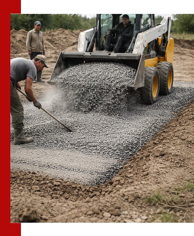 Устройство щебеночной подушки в Вольске для дорог и фундаментов